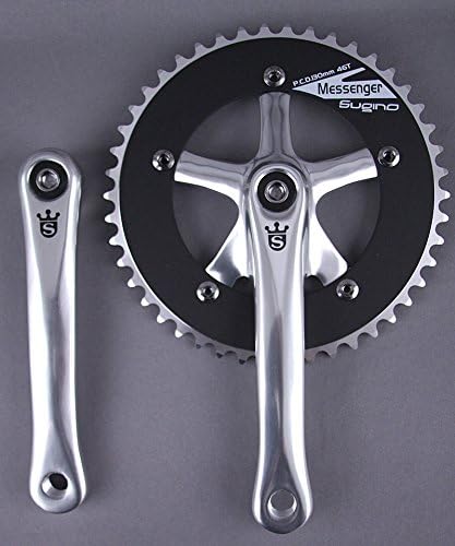 Sugino Messenger Fixed Gear Track Single Speed Bike Crankset 165mm x 46t silver