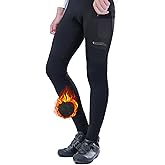 INBIKE 3D Padded Cycling Pants for Men, Fleece Lined Road Bike Pants, Thermal Bicycle Biking Bibs Tights with 2 Pockets