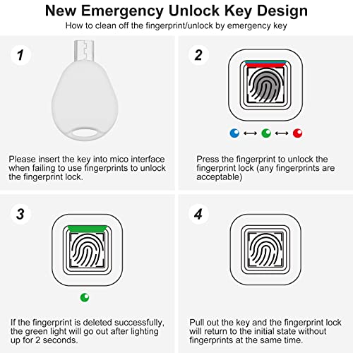 MYPIN Fingerprint Lock with Key Backup, Smart keyless Waterproof