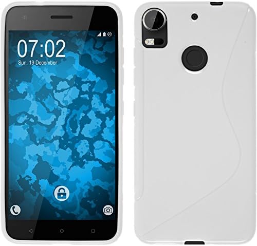 PhoneNatic Silicone Case Compatible with HTC Desire 10 Pro - S-Style White Cover + Protective foils