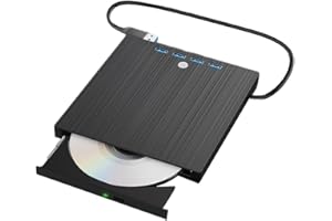Universal 8-in-1 External CD DVD Drive, Portable CD/DVD +/-RW Burner & Writer,Plug & Play Slim Optical Drive for Laptop,PC Wi