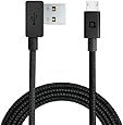 nonda ZUS Super Duty USB A to Micro USB Cable with Kevlar Fiber[4ft/1.2m, 90-degree], Charger and Data Sync, for Android Smartphones including Samsung, Nexus, LG, Kindle (Black)