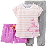 Carter's Baby Girls' 3 Piece Graphic PJ Set (Baby) - Ballerina