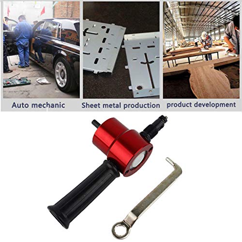 Atezch Double Head Nibble Metal Cutting Sheet Professional Nibbler Saw Cutter Drill Attachment Red