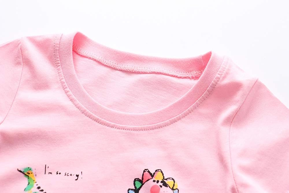 Toddler Girls T-Shirt Short Sleeve Shirt Unicorn Print Cotton Summer Tops Tees Shark Graphic: Clothing