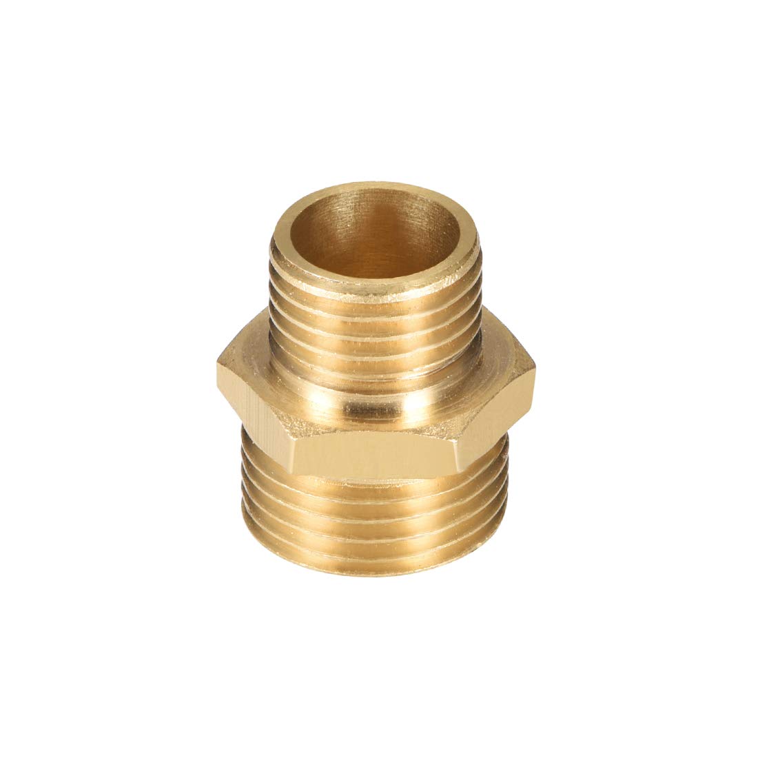 Sourcing Map Brass Straight Pipe Reducing Hex Fitting G1/4 to G3/8 Connector