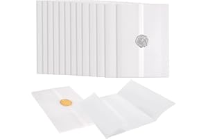 62 Pack Pre-Folded Vellum Jackets for 5x7 Invitations, Ayfjovs Vellum Paper 5x7 Invitations, Transparent Wedding Invitation Paper 5x7 vellum jackets for Wedding Baby Shower Birthday Invitations