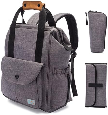 Gigo Diaper Bag Backpack w/ Stroller Straps Multi-Function Waterproof Maternity Nappy Travel Bags for baby - Large Capacity, Durable and Stylish, Includes FREE Changing Pad &amp; Insulated Bottle Bag
