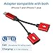 iPhone Lightning Charge & Audio Cable, Lightning to Double Lightning 2 Lightning Port for iPhone 7/ iPhone 7 Plus/iPad, Support Music Control, Charger and Phone Communication (Black-Red) (red)