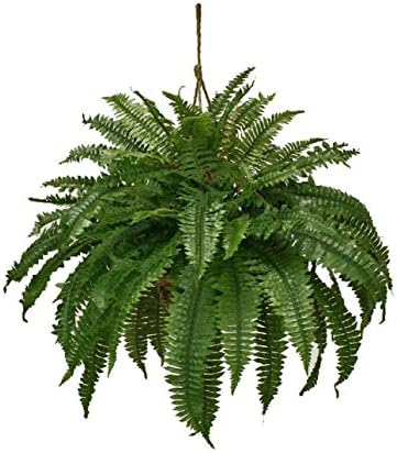 Artificial Double Boston Fern Hanging Basket Extra Full Arrangement Silk Plants