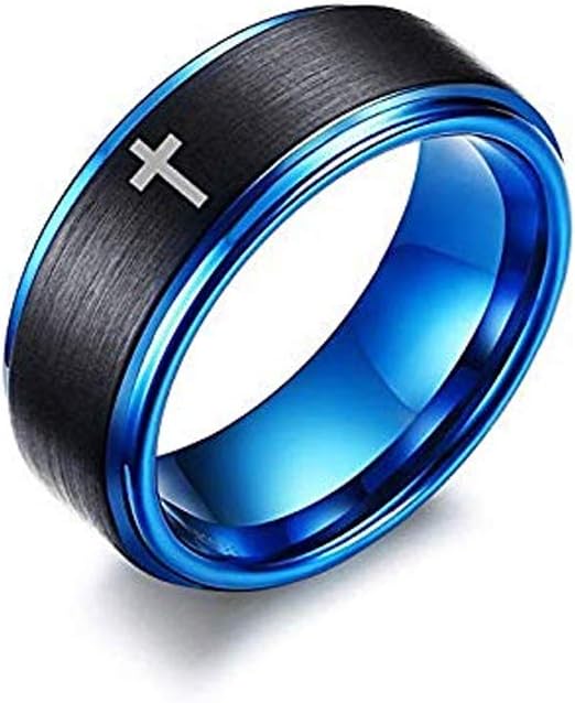 MPRAINBOWCustom Engraving Men's Tungsten Carbide Ring Wedding Engagement Promise Universary Ring for Men,Men's Jewelry Gift