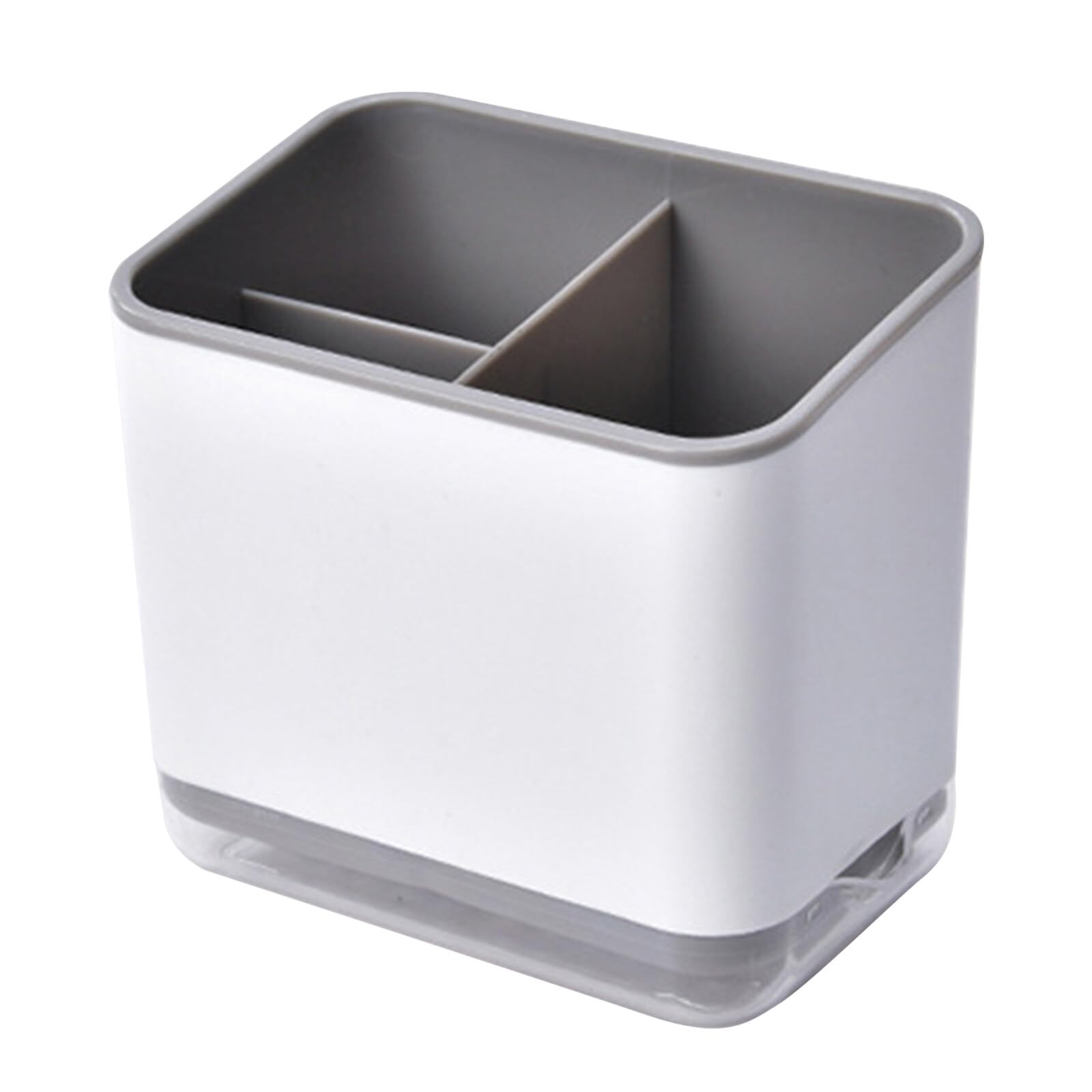 Greyoe Utensil Holder, Cutlery Holder, 3-Compartment Storage Multifunctional Cutlery Rack for Draining Cutlery (Grey)