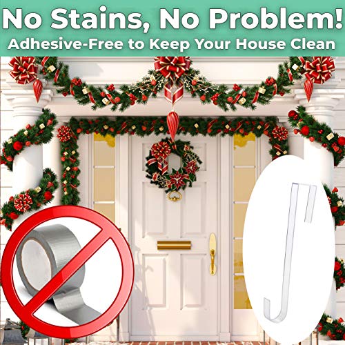 Non Scratch, 100 Clear 12In Xmas Wreath Hanger 3 Pk. Best Long Hooks