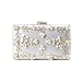 Women's Satin Flower Evening Clutch Pearl Beaded Evening Handbag