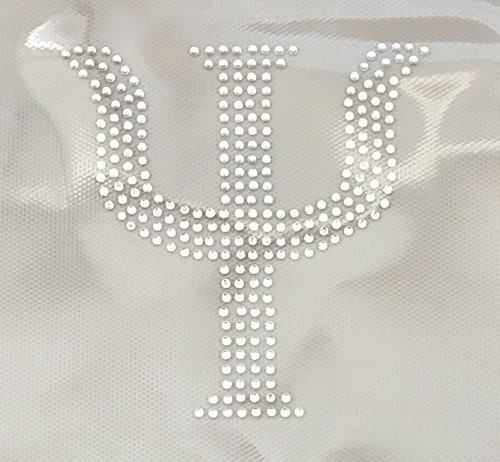 Psi - 4" Greek Letter - Crystal - Rhinestone Iron on Transfer