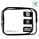Trip Basics TSA Approved Toiletry Bag - 100% Compliant Travel Bag for Travel Size Toiletries Containers Liquids + Bottles | 3-1-1 Airport Airline Approved Clear Makeup Bag for Carry on Luggage
