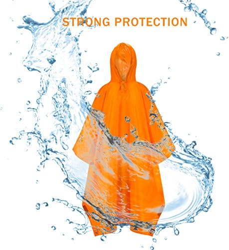 OutWolf Rain Poncho Multi-purpose Raincoat 3 in 1 Rain Cover Ground Sheet and Shelter (Orange)