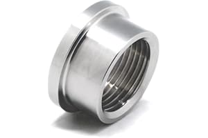 QiiMii 1" NPT Female Threaded Stepped Weld Bung Mounting Stainless Steel 304 Fitting (OD 37mm=1.5") with Top Head (OD 43mm=1.7")