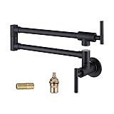 WOWOW Pot Filler Faucet Matte Black Commercial Wall