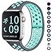 Zekapu Compatible with Watch Band 40mm 38mm, for Women Men, S/M, Breathable Silicone Sport Replacement Wrist Band Compatible for iWatch Series 5/4/3/2/1,Gray-Teal