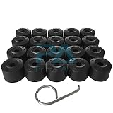 Prime Ave Black Wheel Lug Cap Covers for VW Part# 1K06011739B9 ~Set of 20 + Removal Tool (A: Without Wheel Locks)