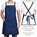 Fine Stripes Denim Apron - Barista, Kitchen, Cooking, Grill, Shop, Bartender, Artist, Stylist, Craft, BBQ, Chef Apron with Adjustable Cross Back Straps, 3 Pockets, Men and Women, One Size Fits All