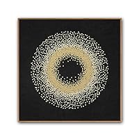 Framed Canvas Wall Art Abstract Circle Canvas Prints Home Artwork Decoration for Living Room,Bedroom - 16x16 inches