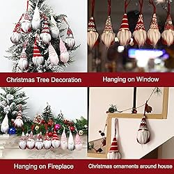 Hanging Plush Gnomes Christmas Ornaments Set , Home