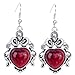 YAZILIND Vintage Red Oval Chandelier Dangle Drop Hook Earrings Women