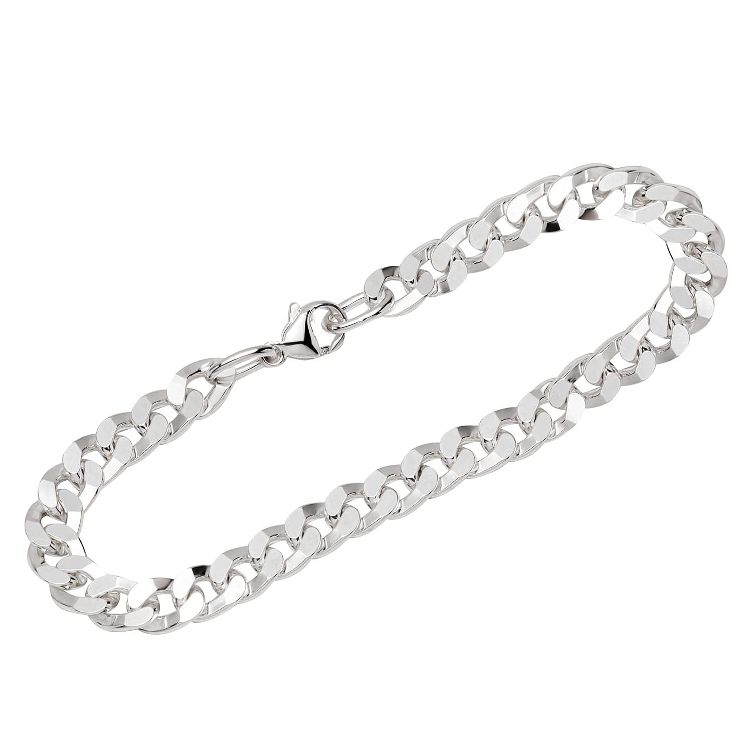NKlaus bracelet 925 Sterling Silver 22cm curb chain flat ladies designer bracelet chain 12119