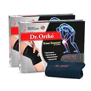 Dr Ortho Knee Cap (Pack of 2 Pairs, Black,Non toxic, Universal Size)