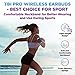 TBI Pro i6 Bluetooth Headphones with 28 Hours Per Charge - Triple Drivers Earbuds High-End 6D Sound Effect, IPX7 Waterproof Sport in-Ear Wireless Earphones for Running, Workouts, Exercise, Gym