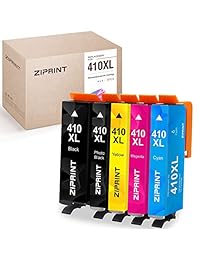 ZIPRINT Cartucho de tinta remanufacturado de repuesto para Epson 410XL 410 XL de alto rendimiento (1 negro, 1 negro fotográfico, 1 cian, 1 magenta, 1 amarillo, 5 unidades)