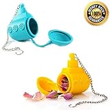 Wishstone Mr & Mrs Submarine Tea Infuser - Blue and Yellow - Good Addition To Deep Scuba Diver , Manatee , Shark & Nessie Loch Ness Monster Strainer & Filter