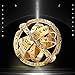 XIANGMENG Copper Gold Plated Astronomical Finger Foldable Ring That Folds Out to an Astronomical Sphere Ring| Luxury Hand-Carved,Copper | Close is Love,Open is The World,Best Gift for Lover