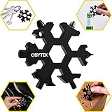 Obytek 19-in-1 Titanium Steel Snowflake Multi Tool - EDC Multitool Keychain for Men - Portable Multi-Tool - Adventure Tool Combination - Wrench - Bottle Opener - Screwdriver - Gift Idea for Him