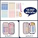 Twinkle Club Big Capacity Pencil Pen Case Bag Pouch Holder for Middle High School College Office Girl Storage Cyan