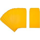 ESSENTIAL #1 100 Piece Coin Envelopes 2.25" x 3.5" with Gummed Flap, Small Parts Envelope for Home and Office Use (Yellow -100)