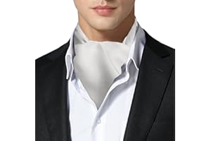 Remo Sartori Made in Italy Men's Solid Self Cravat Ascot Tie,Double Pointed,Silk