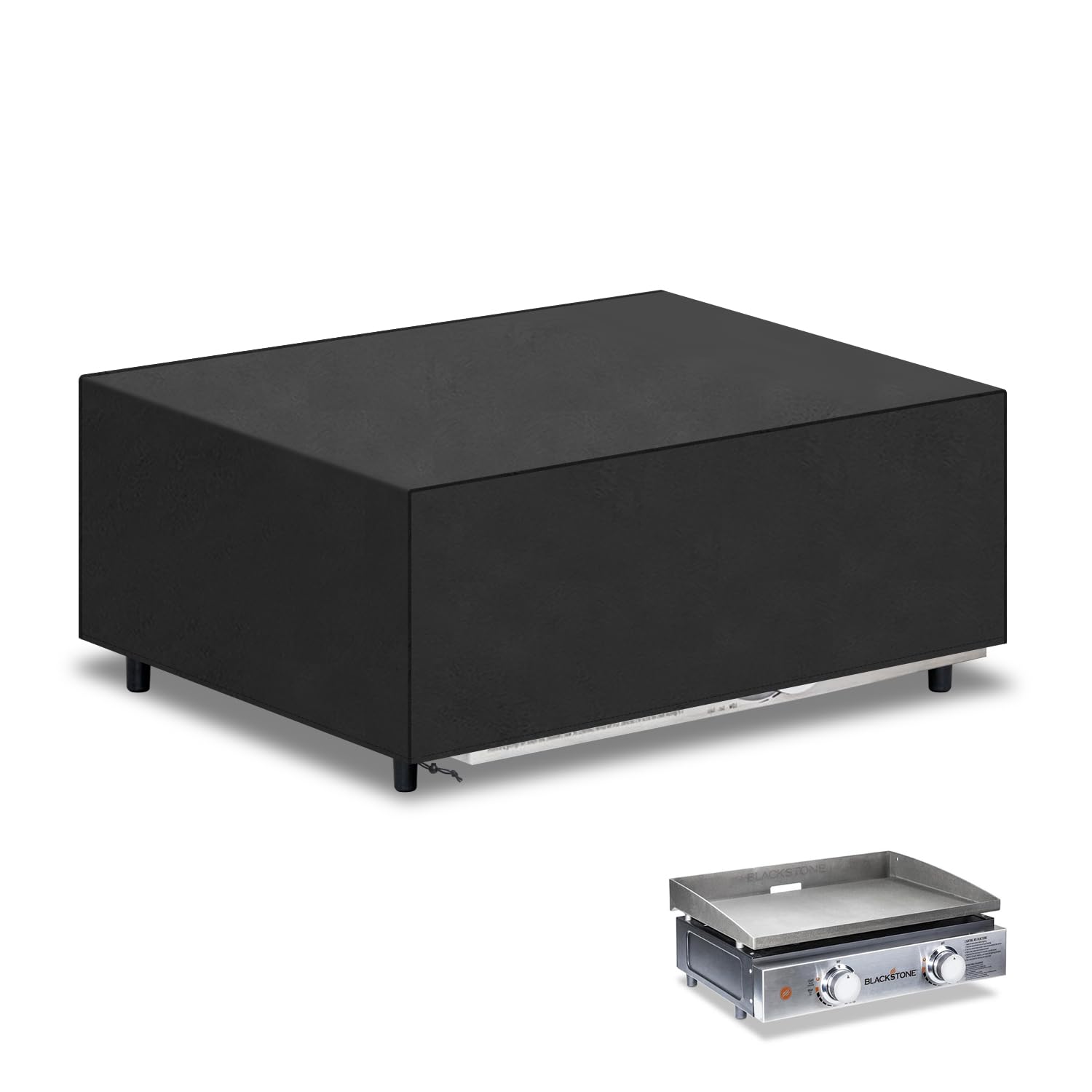 VANSHEIM Portable BBQ Cover Small Barbeque Cover for Plancha BBQ Grill Cover Waterproof, Small Table Top BBQ Weather Cover Anti-UV 420D Oxford Fabric 60x45x25cm