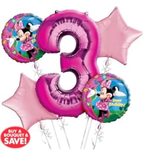 Minnie Mouse Happy 5th Birthday 9 Latex Balloons X 6 Amazon Co