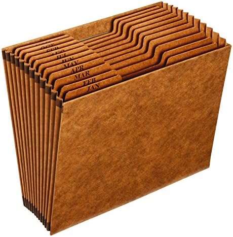 Globe Weis PFXR217MHD /Pendaflex Heavy-Duty Expanding File, Open Top, 12 Pockets, Monthly Index, Letter Size, Brown (R217MHD) - 2 Pack