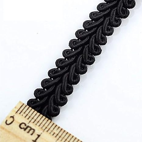 Amazon Com 20yards Black White Ribbon Braided Gimp Embellishment Scrapbooking Sew On Applique Fabric Trimming Width 6mm Black