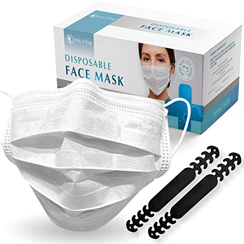 Disposable White Face Masks (Pack of 50) Protective 3ply Breathable