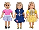 Ebuddy 3-sets Doll Clothes Party Dress Clothes For 18 inch American Girl Doll