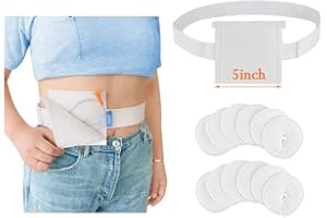 KAVIL Gtube Button Covers Peritoneal Dialysis Belt Feeding Tube Belt Gtube Nursing Pads Peg Supplies Pd Catheter Holder Pouch Accessories Nephrostomy Tube Stabilization Device (12 Pcs Pads+1 Pcs Belt)
