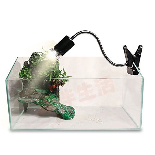 CTKcom UVA UVB Light Bulb Reptile Ceramic Heat Lamp Pet Heating Bulb Holder Clamp Lamp Fixture Heating Light Lamp For Reptiles,Aquarium Reptile Light Adjustable Habitat Lighting Stand,110V-130V(Black)