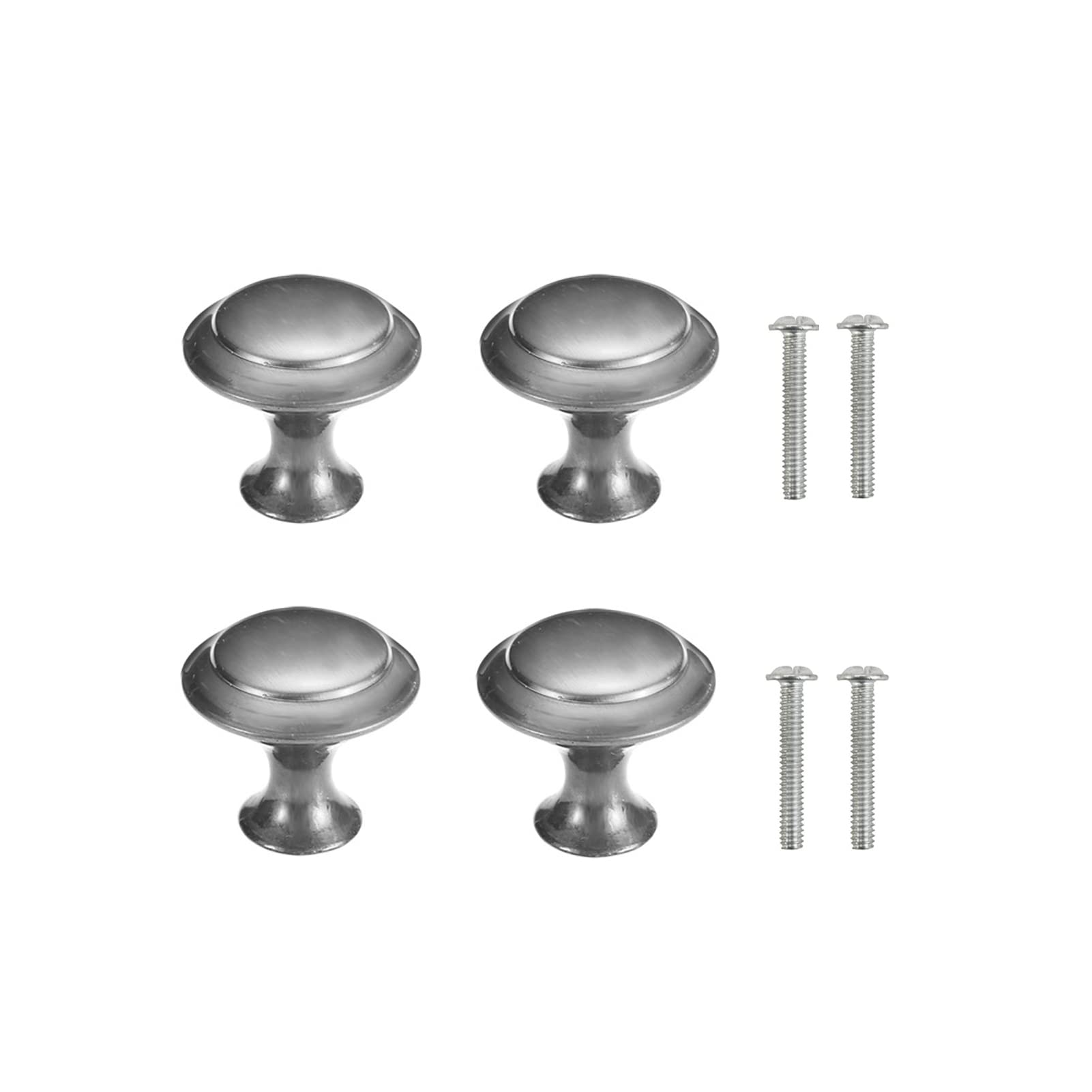 Yesmin 4 Piece Cabinet Door Knobs,Cupboard Drawer Door Knob for Kitchen Furniture Cabinet Knob with Screws-Gun Grey(Medium)