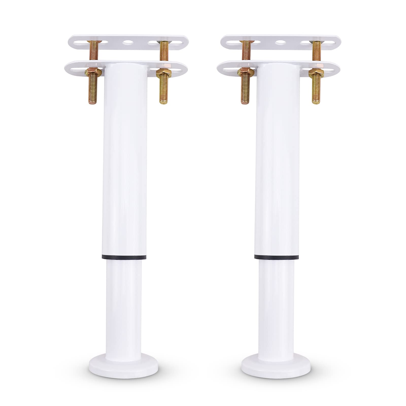 Riobby Adjustable Legs, Metal Furniture Foot Retractable Heavy Duty Bed Center Frame Slat Support Leg for Cabinet Sofa Bed Frame Replacement Parts 18cm - 33cm (White 2 Pack)