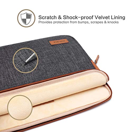 KIZUNA Laptop Sleeve 13.3 Inch Water-Resistant Computer Case Hand Bag for 13" MacBook Air/13.5" Surface Book 2/14" Lenovo ThinkPad X1 Carbon/Flex 14|6/HP EliteBook 840 G5/Huawei MateBook D/ASUS,Brown - Thumbnail 5